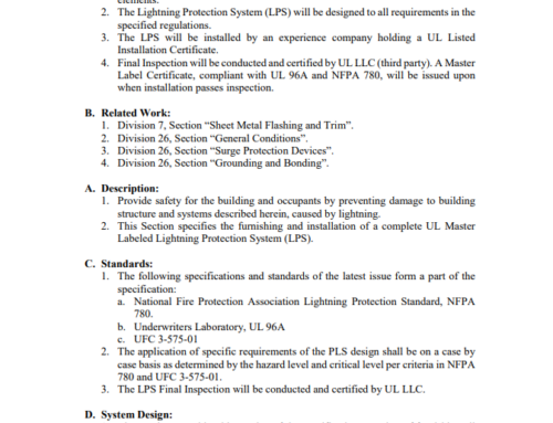 New Lightning Protection System Industry Alert